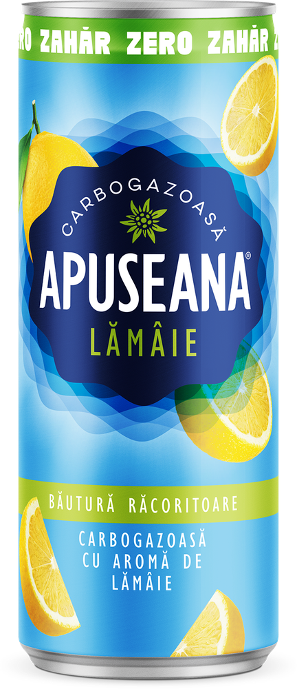 Apă aromatizată carbogazoasă la doză cu gust de lămâie 0.33L